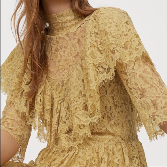 Hu0026M | Dresses | Hm Flounced Lace Dress | Poshmark
